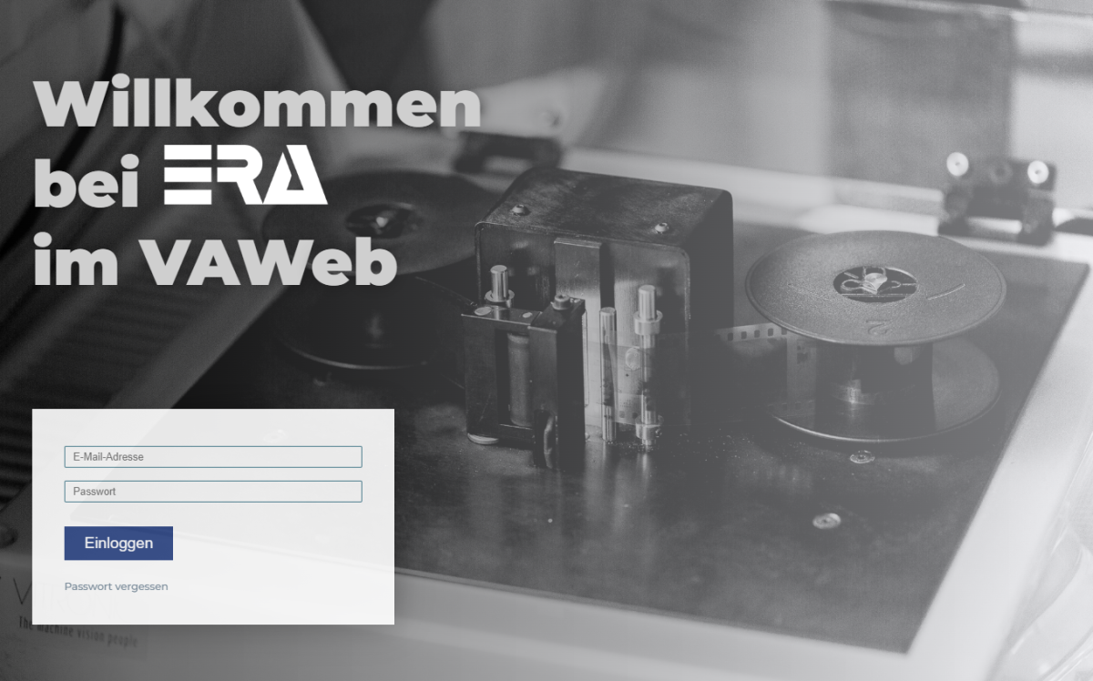 Screenshot des Loginbereichs von VAWeb