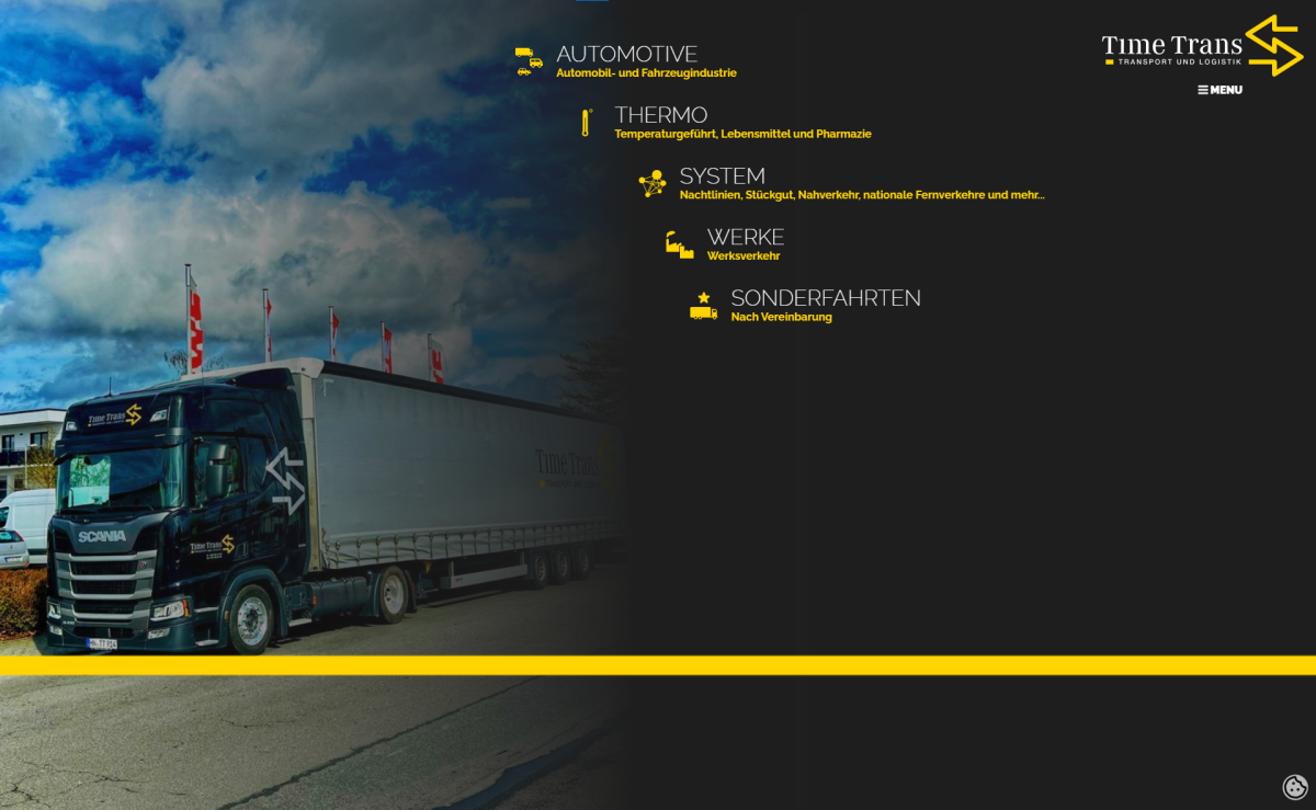 Auf dem Bild sieht man eine Zusammenfassung von Timetrans auf der Webseite.